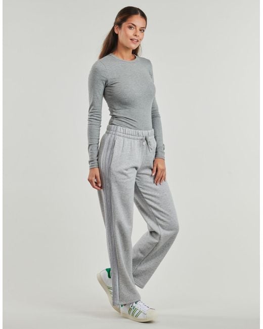 Adidas Gray Tracksuit Bottoms Holiday 3-stripes Fleece Open-hem Joggers