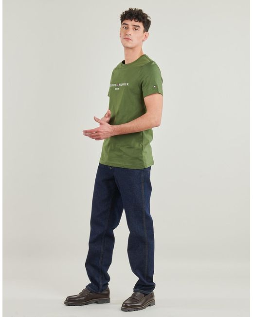 Tommy Hilfiger Green T Shirt Tommy Logo Tee for men