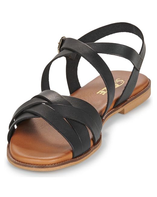So Size Black Flat Sandals Marietta