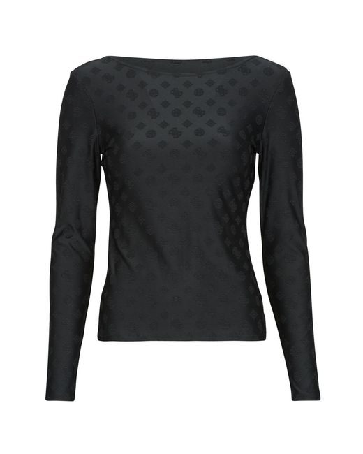 Guess Black Long Sleeve T-shirt Ls Scoop Back Nadene