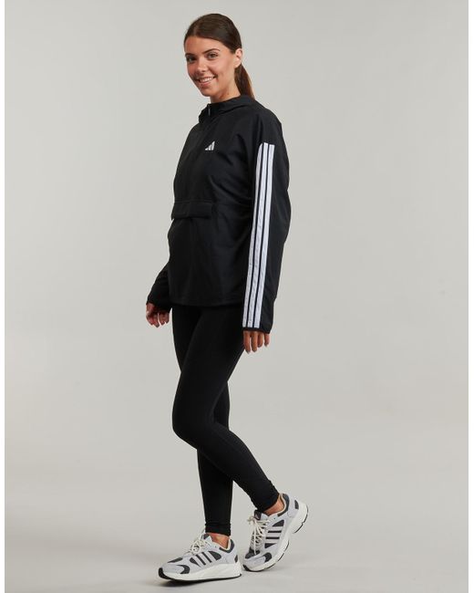 Adidas Black Windbreakers Essentials 3-stripes Lifestyle Woven Windbreaker