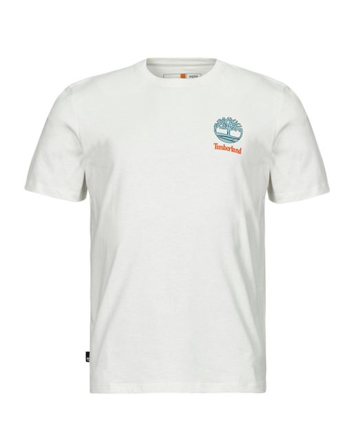 Timberland White T Shirt Back Graphic Short Sleeve Tee for men