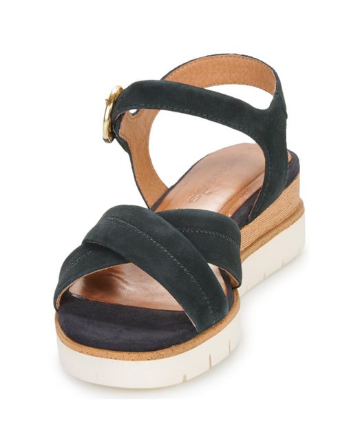 Tamaris Blue Wedge Sandals 28202-805