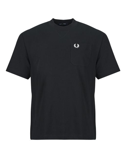 Fred Perry Black T Shirt Pocket Detail T-shirt for men
