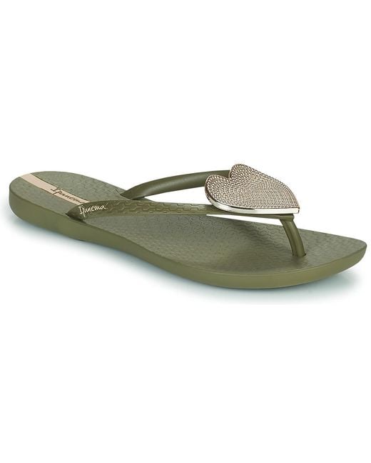 Ipanema Green Maxi Heart Flip Flops / Sandals (shoes)