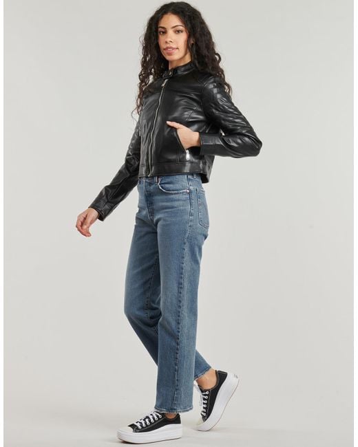ONLY Black Leather Jacket Onlsaramy