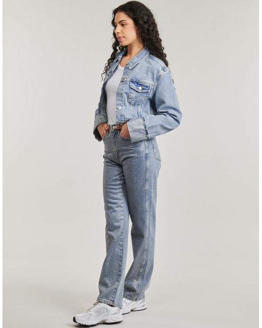 ONLY Blue Denim Jacket Onlhollywood Crystal