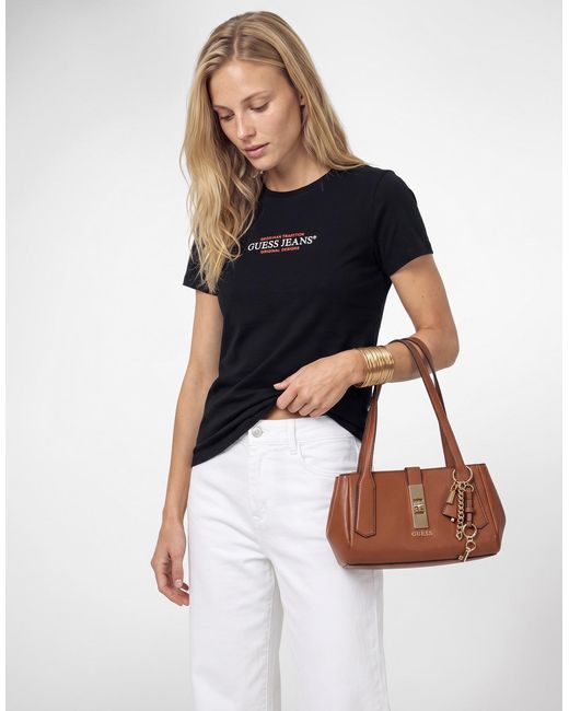 Guess Black T Shirt Ss Cn Slim American Tr Tee