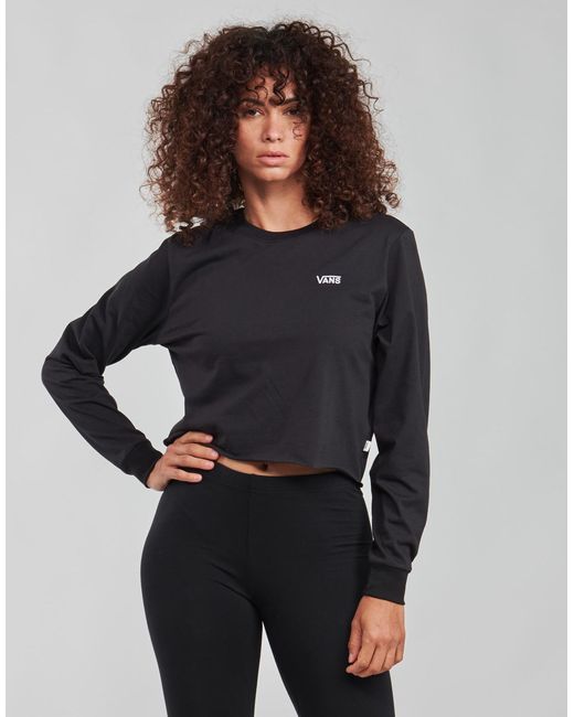 Vans Black Junior V Ls Crop Long Sleeve T-shirt