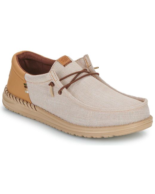 HeyDude Natural Slip-ons (shoes) Wally Funk Nylon Craft for men