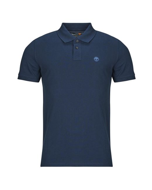 Timberland Blue Polo Shirt Millers River Pique Short Sleeve Polo for men