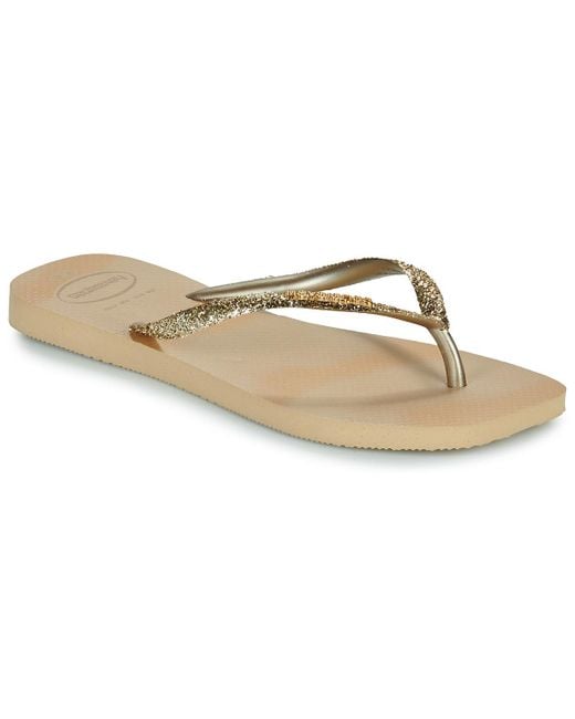 Havaianas Metallic Flip Flops / Sandals (shoes) Slim Square Glitter Party