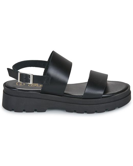 Betty London Black Flat Sandals Emily