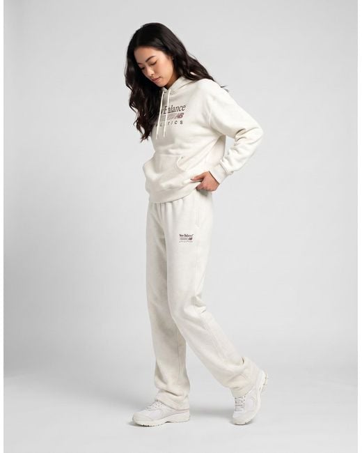 New Balance White Hoodies Trackside Fleece Hoodie