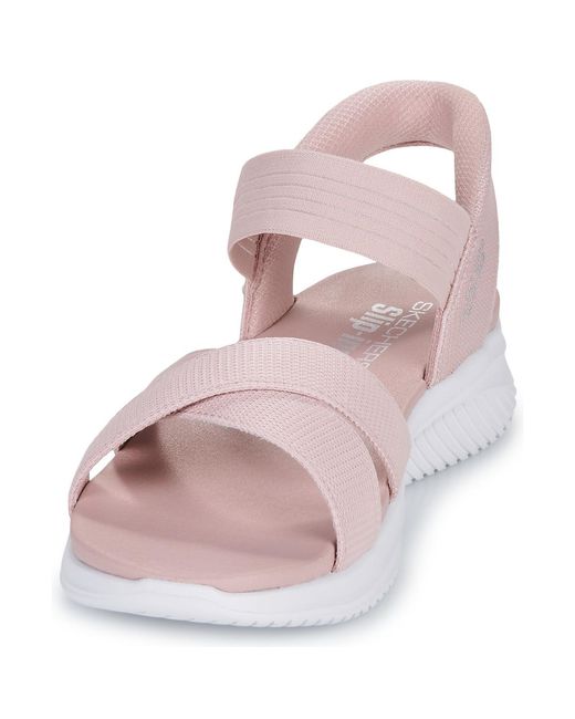 Skechers Pink Flat Sandals Slip Ins Ultra Flex 3.0 Never Better