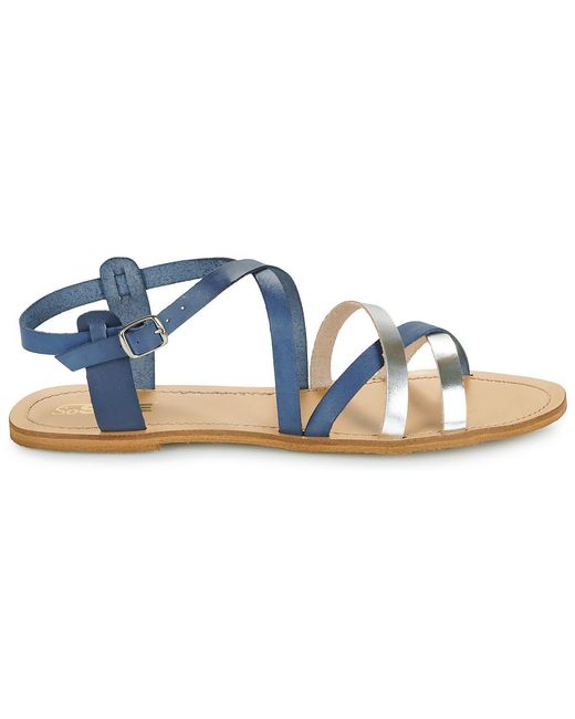 So Size Blue Flat Sandals Iditron