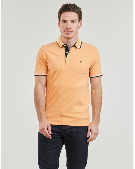 Jack & Jones Orange Polo Shirt Jjepaulos Polo Ss for men