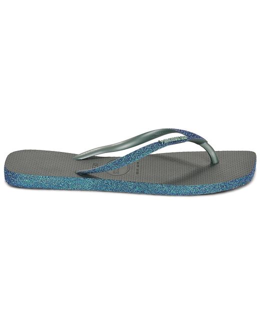Havaianas Blue Flip Flops / Sandals (shoes) Square Sparkle