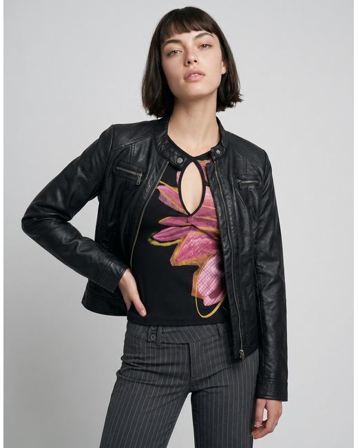 ONLY Bandit Women's Leather Jacket In Black