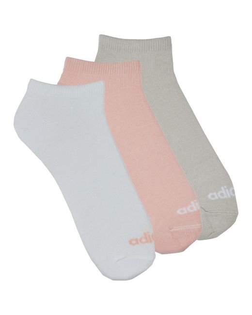 Adidas Gray Socks Thin Linear Low-cut Socks 3 Pairs