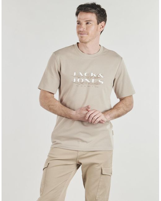 Jack & Jones Gray T Shirt Jcofusion Jj Branding for men