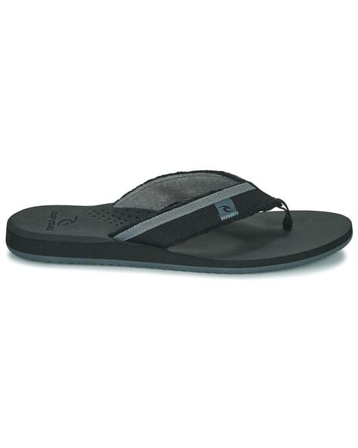 Rip Curl Black Flip Flops / Sandals (shoes) Reactor Open Toe for men