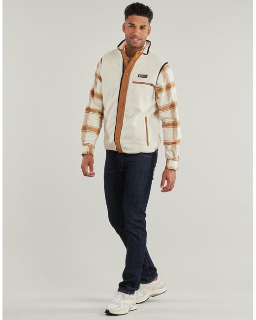 Columbia White Fleece Jacket Helvetia Ii Vest for men