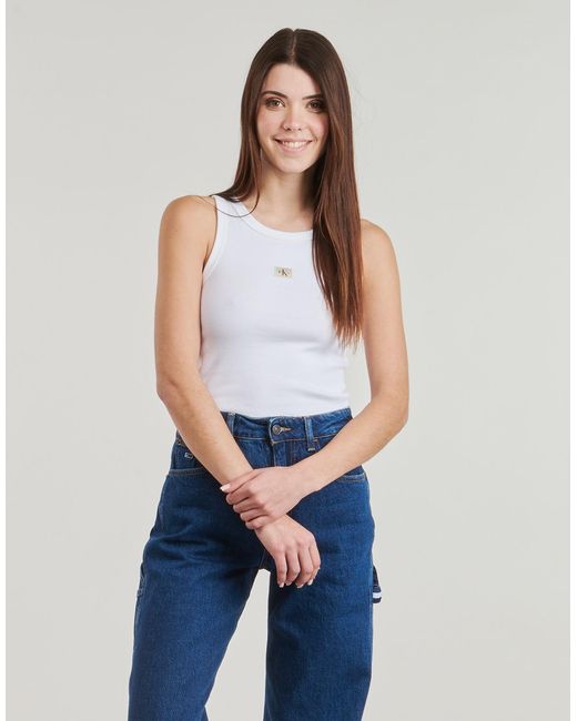 Calvin Klein Blue Sleeveless Tops