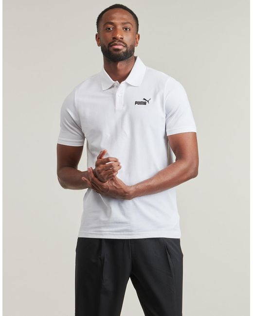 PUMA Blue Polo Shirt Ess No. 1 Logo Pique Polo for men