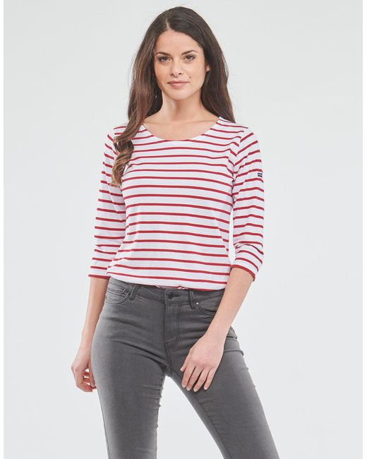 Armor Lux Red Long Sleeve T-shirt Mariniere Jersey Ml
