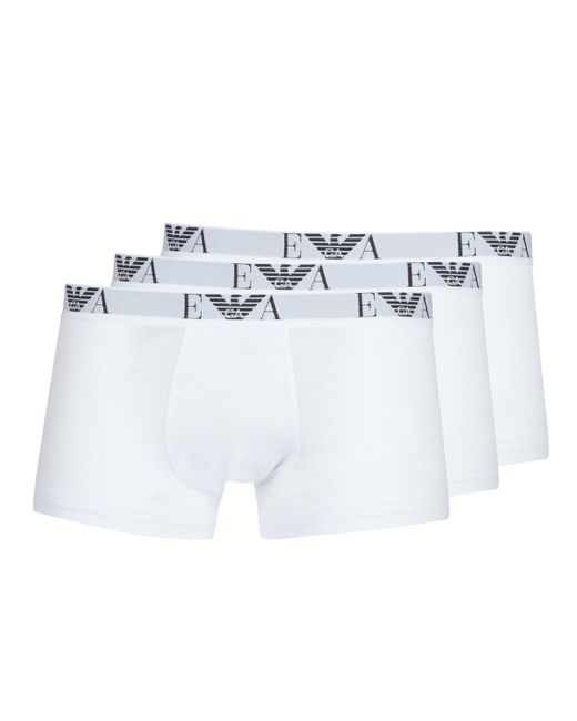 Emporio Armani White Cotton Trunk for men