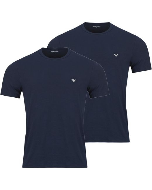 Emporio Armani Blue T Shirt Em000392 Pack De 2 for men