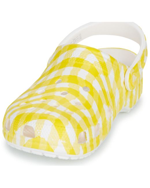 CROCSTM Yellow Clogs (shoes) Classic Gingham Clog