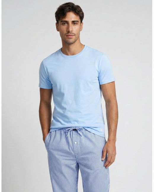 Polo Ralph Lauren Blue T Shirt S/s Crew-3 Pack-crew Undershirt for men