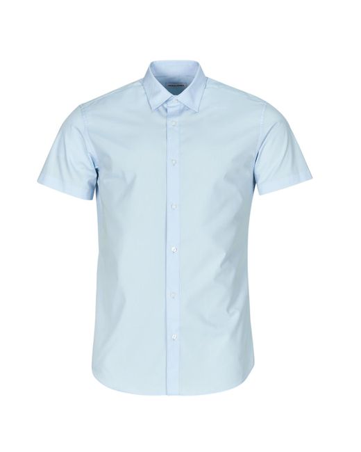 Jack & Jones Blue Short Sleeved Shirt Jjjoe Shirt Ss Plain for men