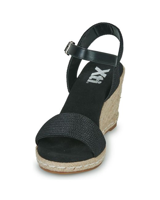 Xti Black Wedge Sandals 141420