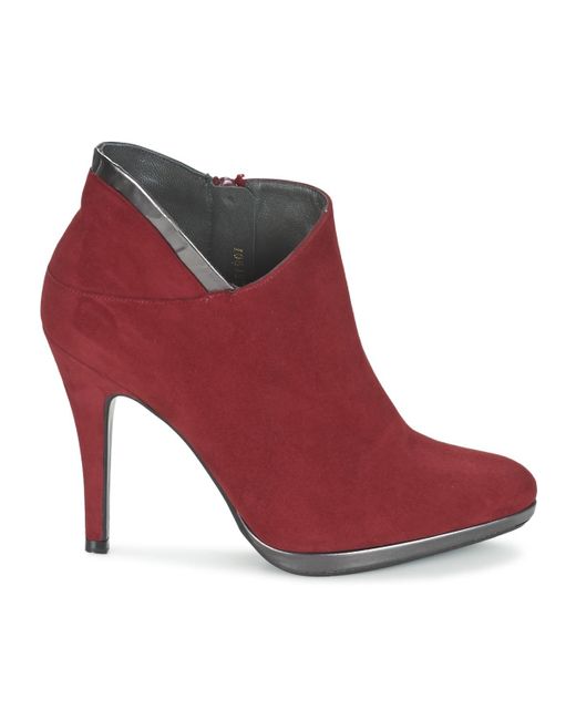 Peter Kaiser Leather Pale Low Boots in Red - Lyst