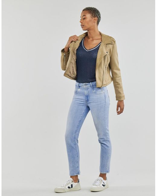 ONLY Natural Leather Jacket Onlscootie Faux Suede Biker Jacket Otw