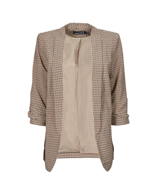 Pieces Brown Jacket Pcboss 3/4 Printed Blazer