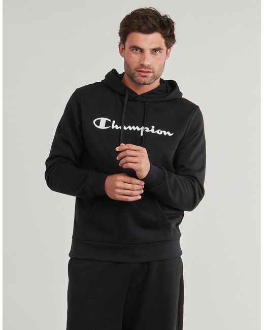 Champion Black Hoodies Hooded Sweatshirt for men
