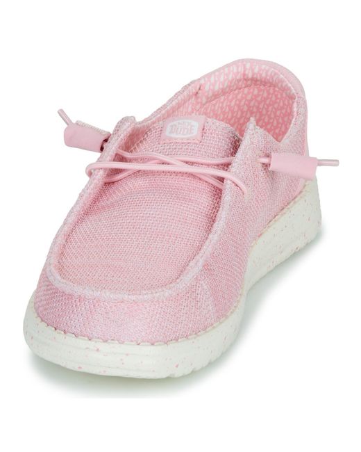 HeyDude Pink Slip-ons (shoes) Wendy Stretch Sox