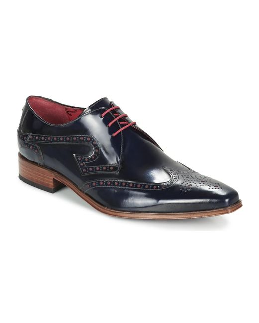 Jeffery West Blue Brogue Gibson Casual Shoes for men