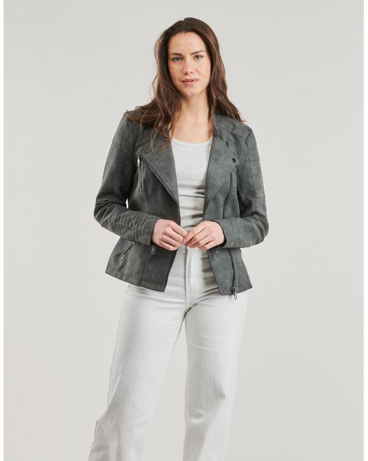 ONLY Green Leather Jacket Onlava