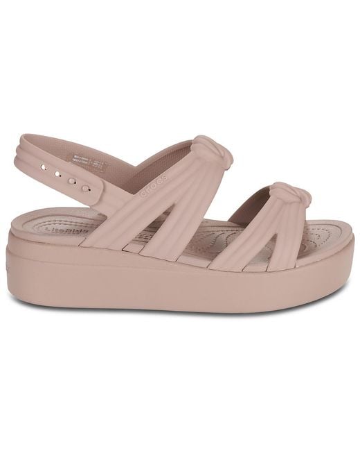 CROCSTM Pink Flat Sandals Brooklyn Knot Low Wedge