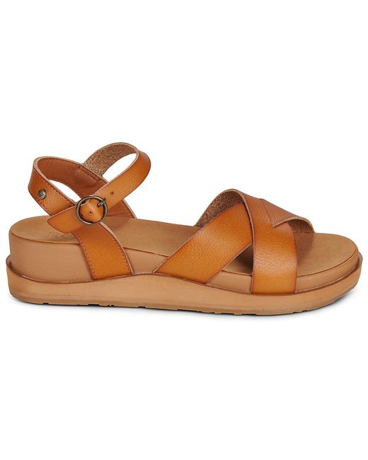 Roxy Brown Wedge Sandals Kamila