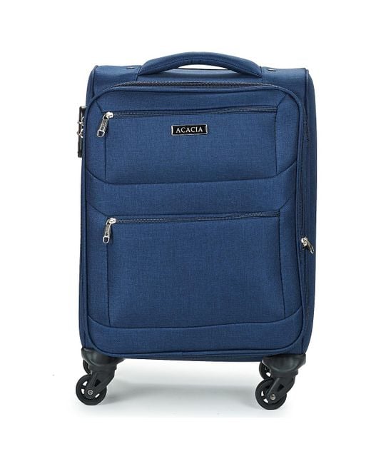 David Jones Blue Soft Suitcase 50l