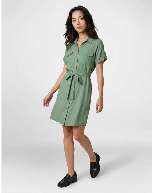 Vero Moda Green Dress Vmbumpy Ss Short