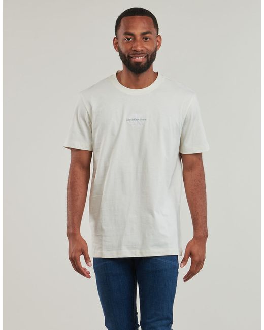 Calvin Klein White T Shirt Monologo Tee for men