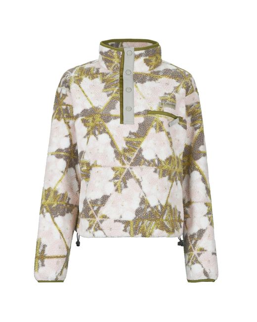 Columbia Green Fleece Jacket Helvetia Ii Printed Cropped Half Snap Fleece