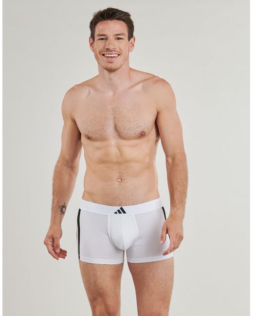 Adidas Blue Boxer Shorts Active Flex Cotton 3 Stripes Low Rise Pack De 2 for men